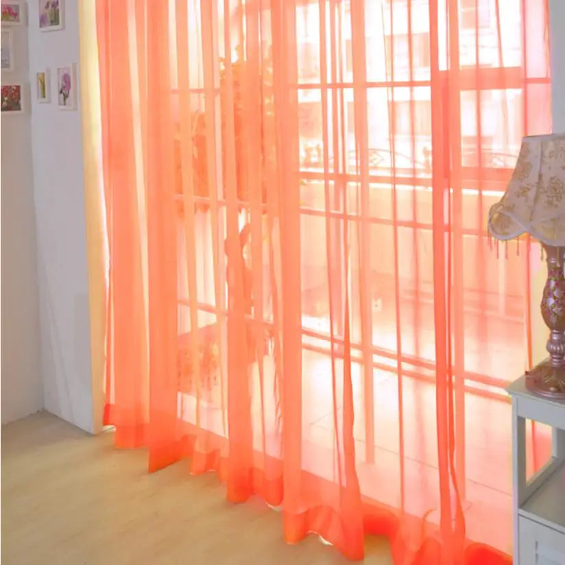 2018 Modern Curtains For Living Room Tulle Window Home Bedroom Pure Color Voile Drapes Valances 30