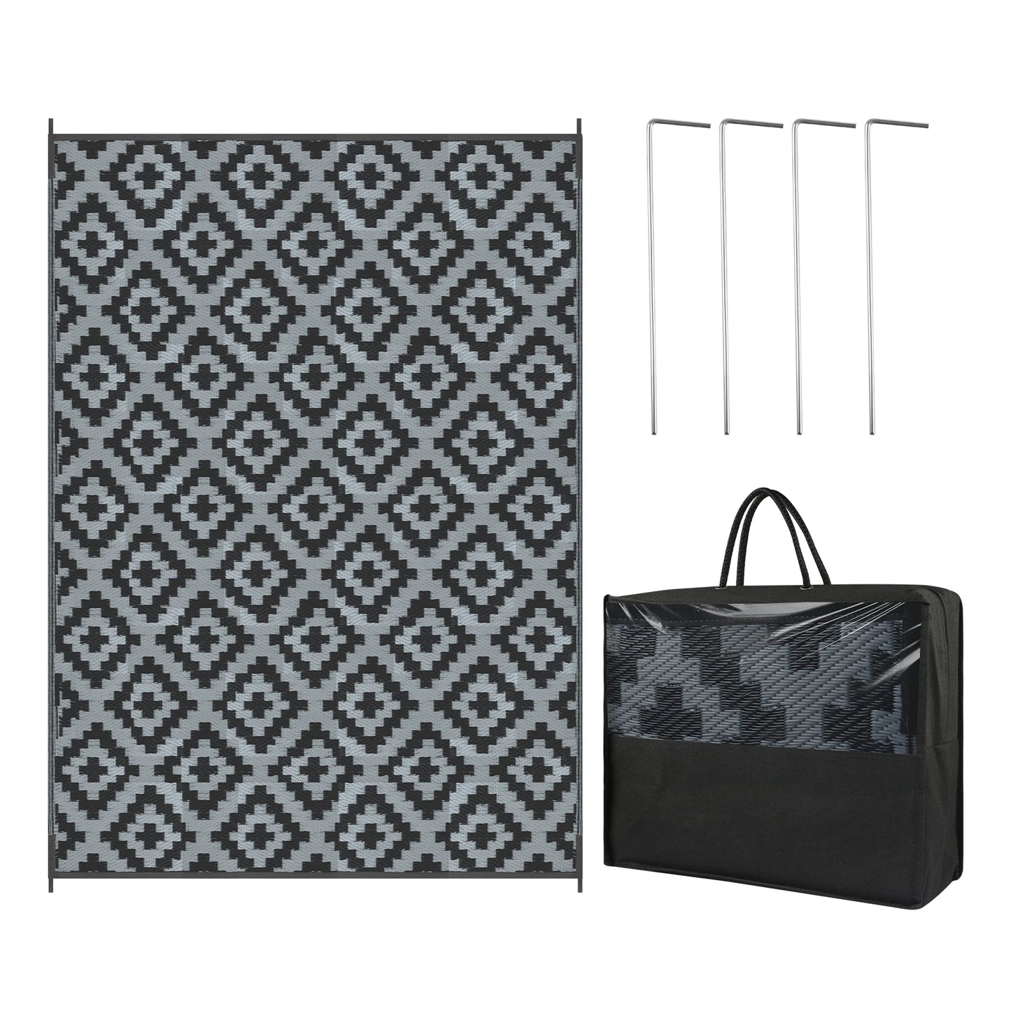 Outdoor Rug for Patio Waterproof Anti-slip Plastic Straw Garden Mat Carpet UV Resistant Rugs for Camping Beach Picnic