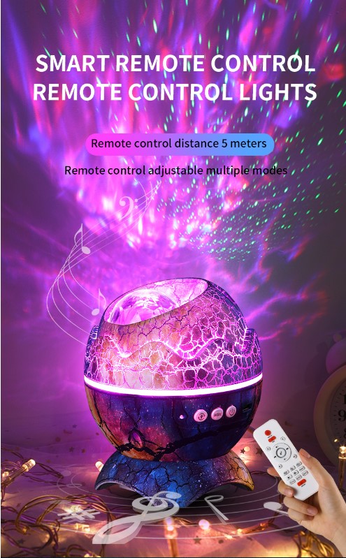 LED Dinosaur Egg Star Sky Night Light Projector - Pearl White_2