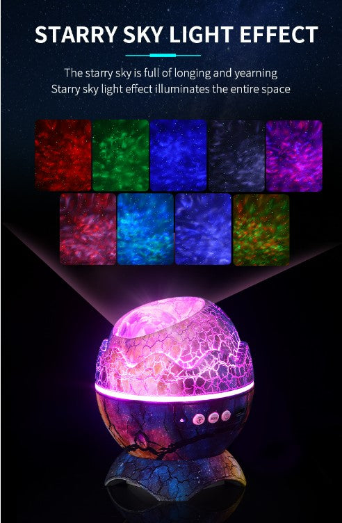 LED Dinosaur Egg Star Sky Night Light Projector - Pearl White_7