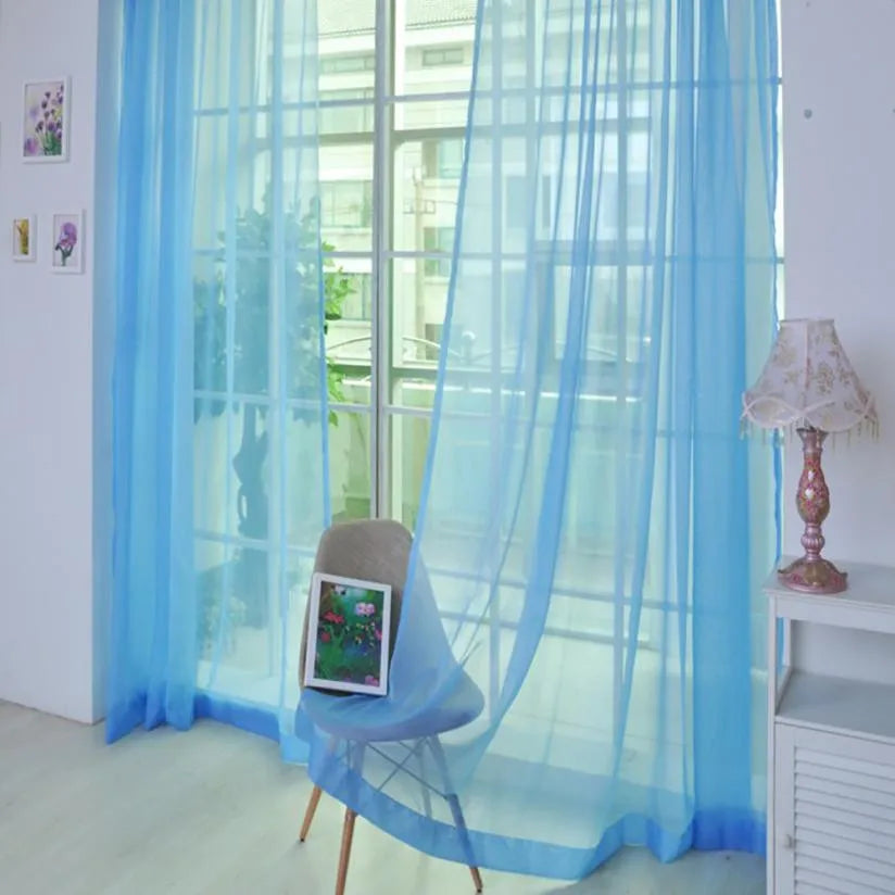 2018 Modern Curtains For Living Room Tulle Window Home Bedroom  Pure Color Voile Drapes Valances 30