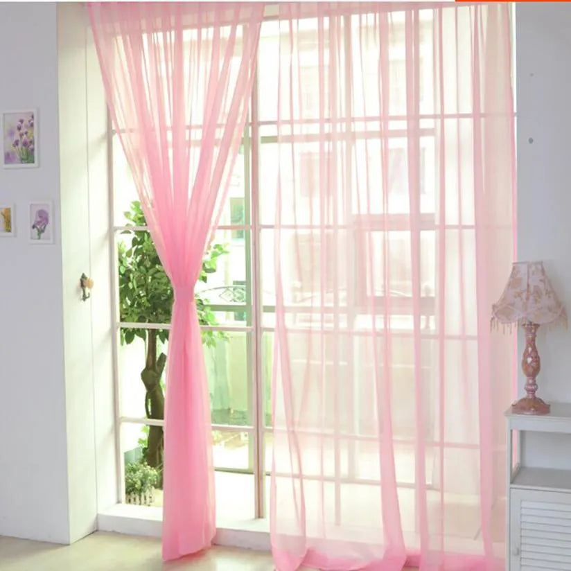 2018 Modern Curtains For Living Room Tulle Window Home Bedroom  Pure Color Voile Drapes Valances 30