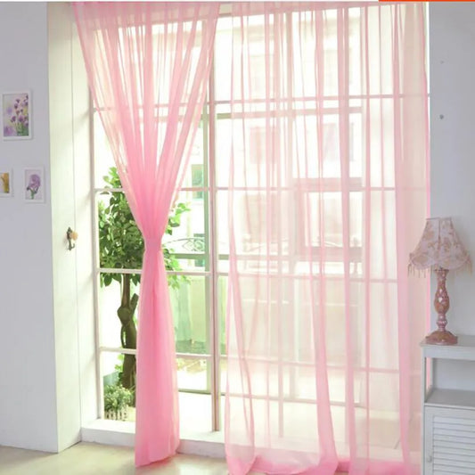 2018 Modern Curtains For Living Room Tulle Window Home Bedroom  Pure Color Voile Drapes Valances 30
