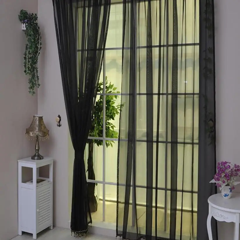 2018 Modern Curtains For Living Room Tulle Window Home Bedroom  Pure Color Voile Drapes Valances 30