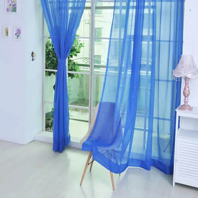 2018 Modern Curtains For Living Room Tulle Window Home Bedroom  Pure Color Voile Drapes Valances 30