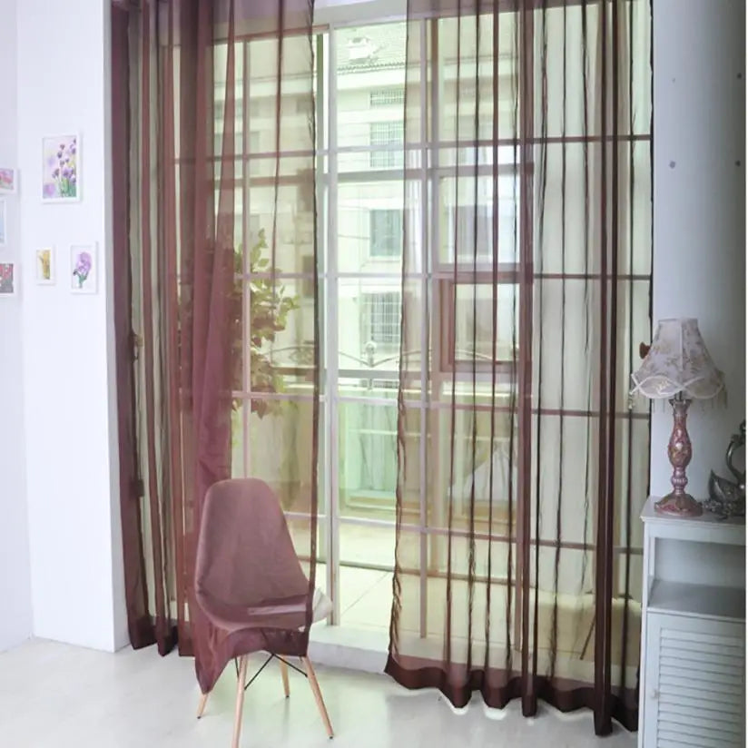 2018 Modern Curtains For Living Room Tulle Window Home Bedroom  Pure Color Voile Drapes Valances 30