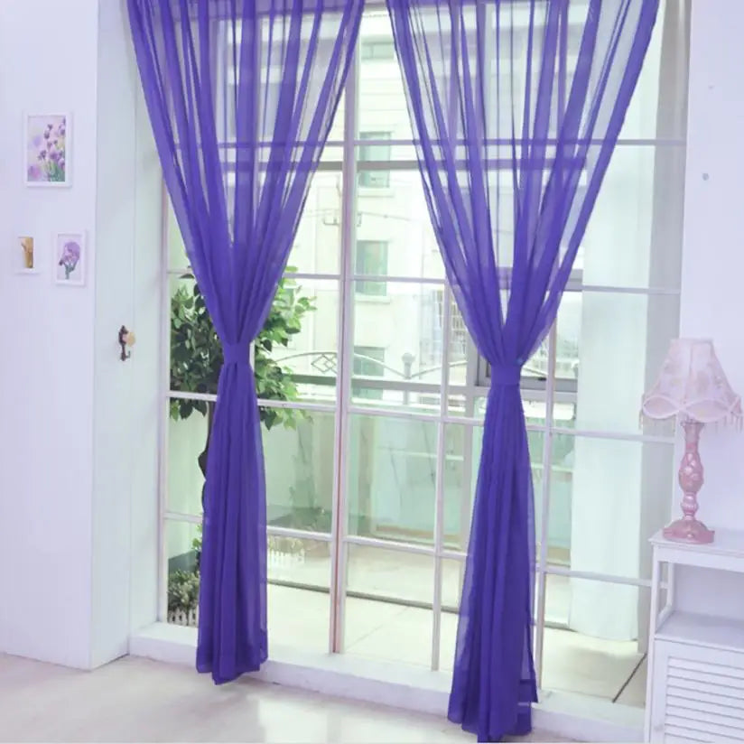 2018 Modern Curtains For Living Room Tulle Window Home Bedroom  Pure Color Voile Drapes Valances 30