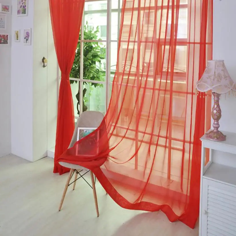 2018 Modern Curtains For Living Room Tulle Window Home Bedroom  Pure Color Voile Drapes Valances 30