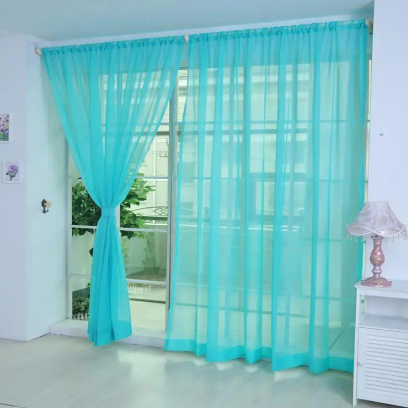 2018 Modern Curtains For Living Room Tulle Window Home Bedroom  Pure Color Voile Drapes Valances 30