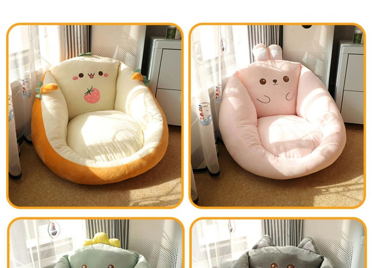 Cute Cushion Cartoon Soft and Comfortable Thick Dormitory Office Bedroom Tatami Mat Non Slip Cushion Integrated Pillow Cushion