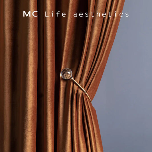 Modern Minimalist European Luxury Curtains for Living Room Bedroom Brown Multi-color Custom Velvet Curtain Blackout Curtains