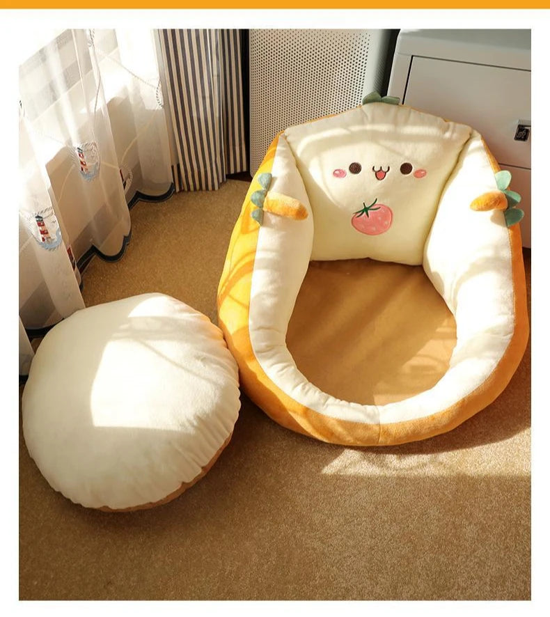 Cute Cushion Cartoon Soft and Comfortable Thick Dormitory Office Bedroom Tatami Mat Non Slip Cushion Integrated Pillow Cushion