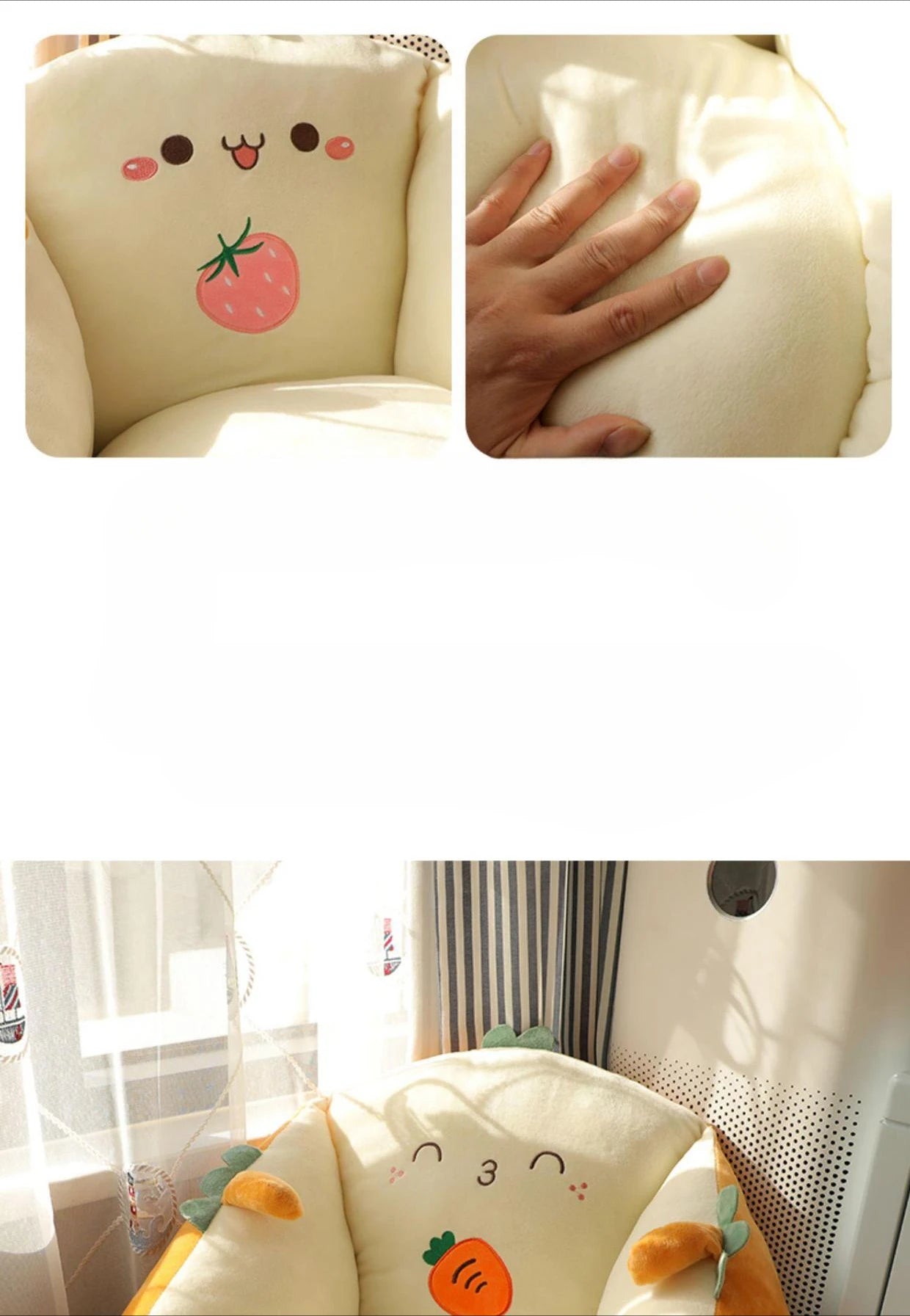 Cute Cushion Cartoon Soft and Comfortable Thick Dormitory Office Bedroom Tatami Mat Non Slip Cushion Integrated Pillow Cushion