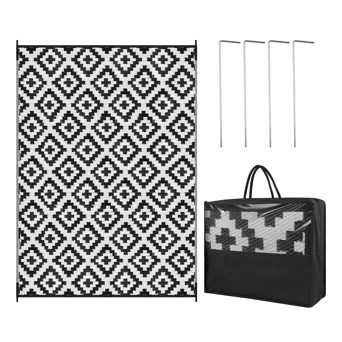 Outdoor Rug for Patio Waterproof Anti-slip Plastic Straw Garden Mat Carpet UV Resistant Rugs for Camping Beach Picnic