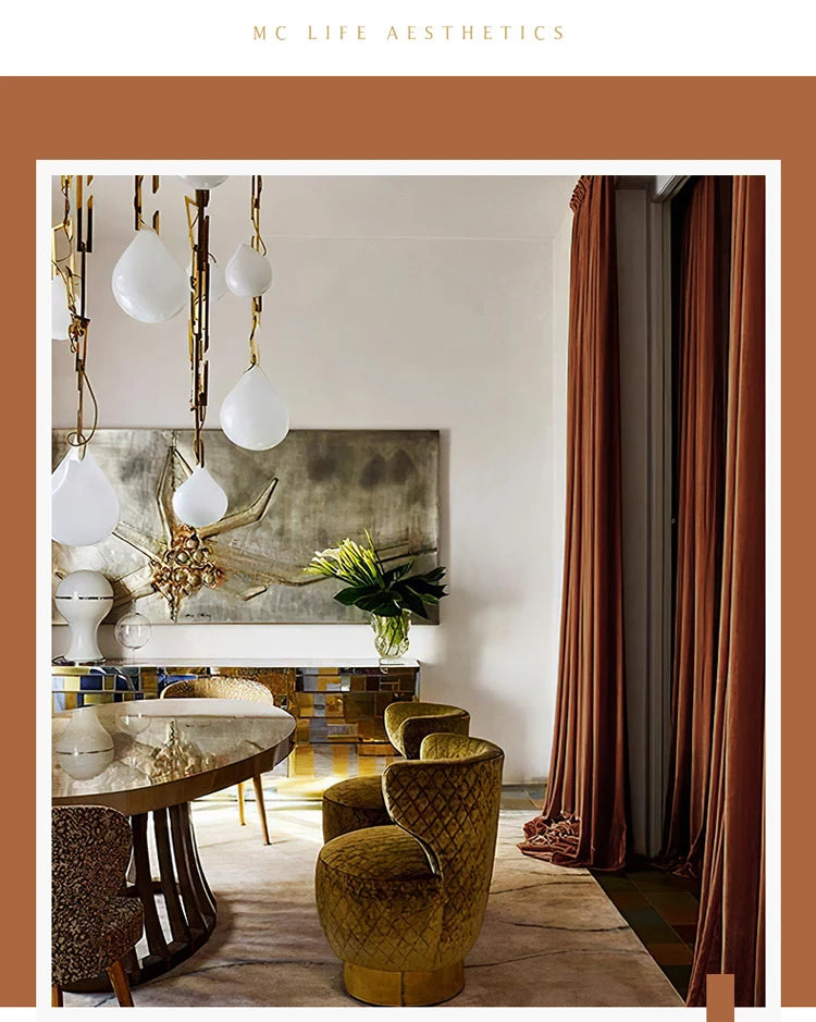 Modern Minimalist European Luxury Curtains for Living Room Bedroom Brown Multi-color Custom Velvet Curtain Blackout Curtains